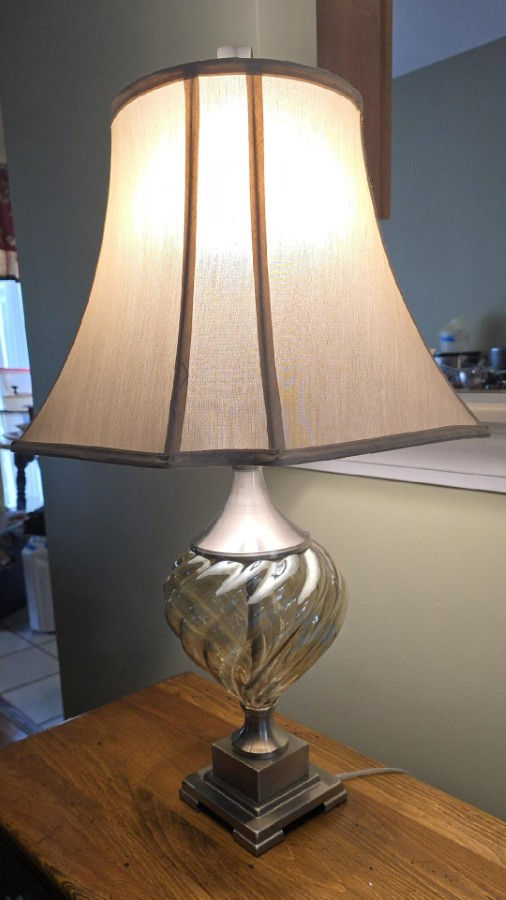 Thumbnail: Pair of Chris Madden "Glass Swirl" Table Lamps from JC Penny