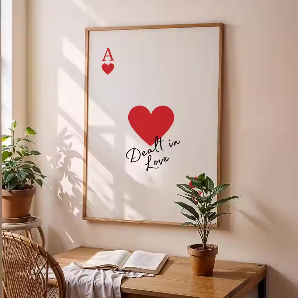 Thumbnail: Trendy Ace of Hearts Poster Playing Card Preppy Poster Room Decor Games Night