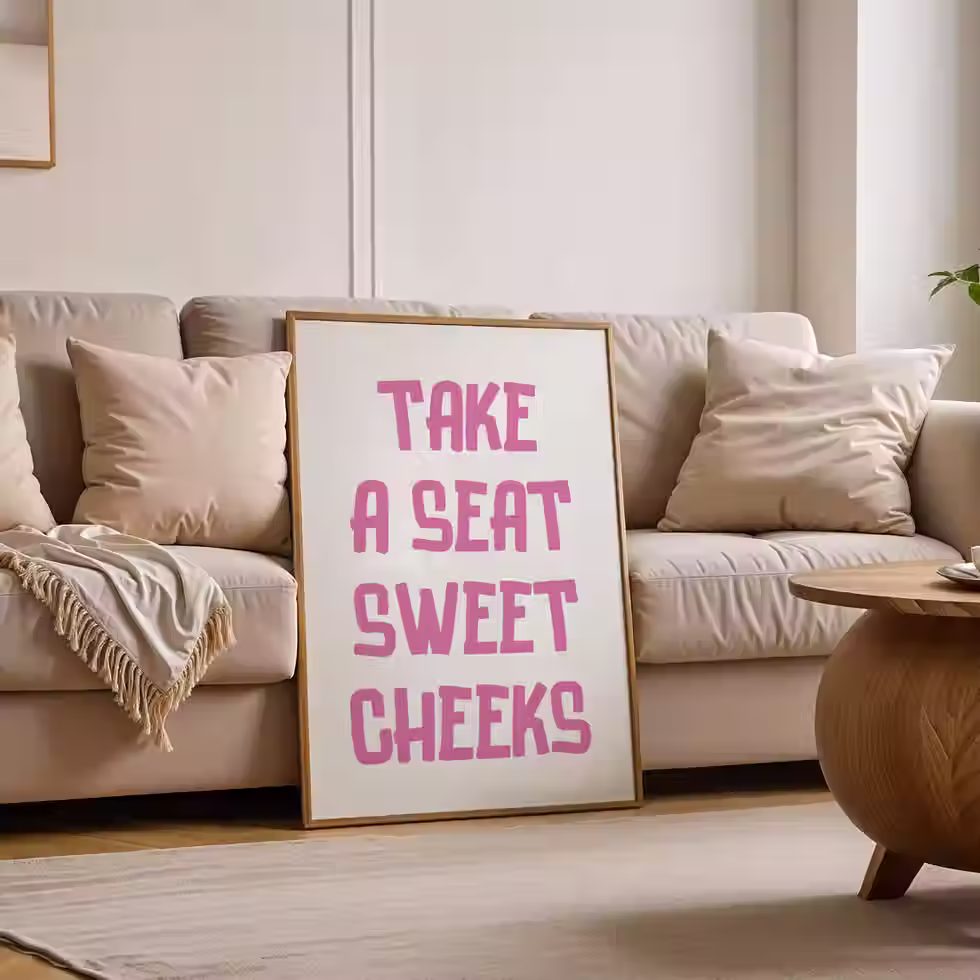 Thumbnail: Bathroom Decor Woman Aesthetic Funny Restroom Sign Trendy Pink Girly Wall Art