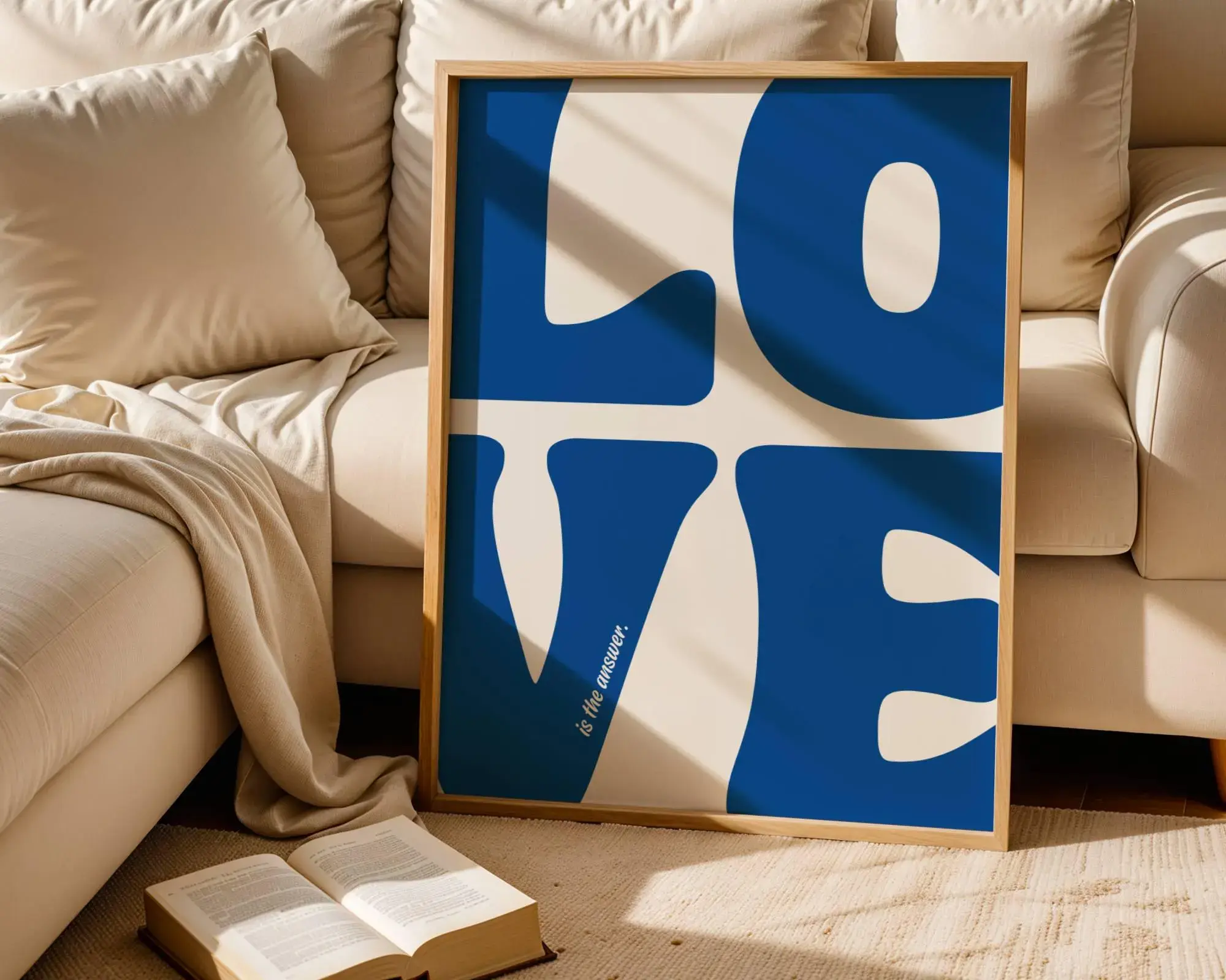 Living Room Wall Decor Maximalist Decor Love Poster Typography Poster