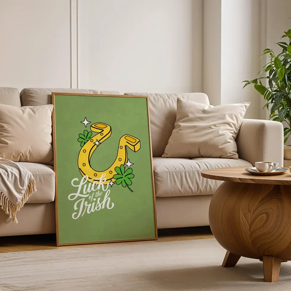 Thumbnail: Trendy Wall Art Print Saint Patricks Day Green Home Decor Shamrock Irish Decor