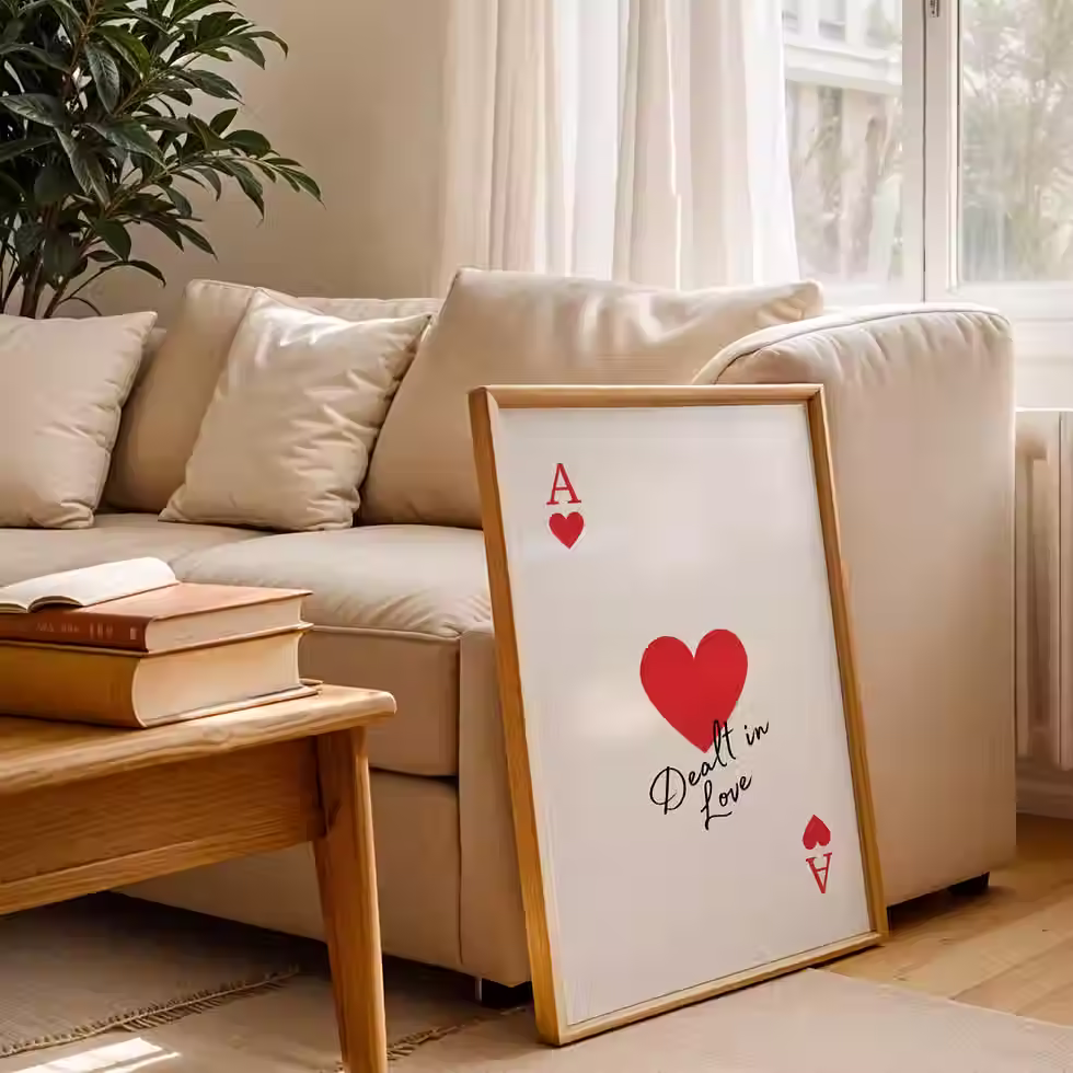 Thumbnail: Trendy Ace of Hearts Poster Playing Card Preppy Poster Room Decor Games Night