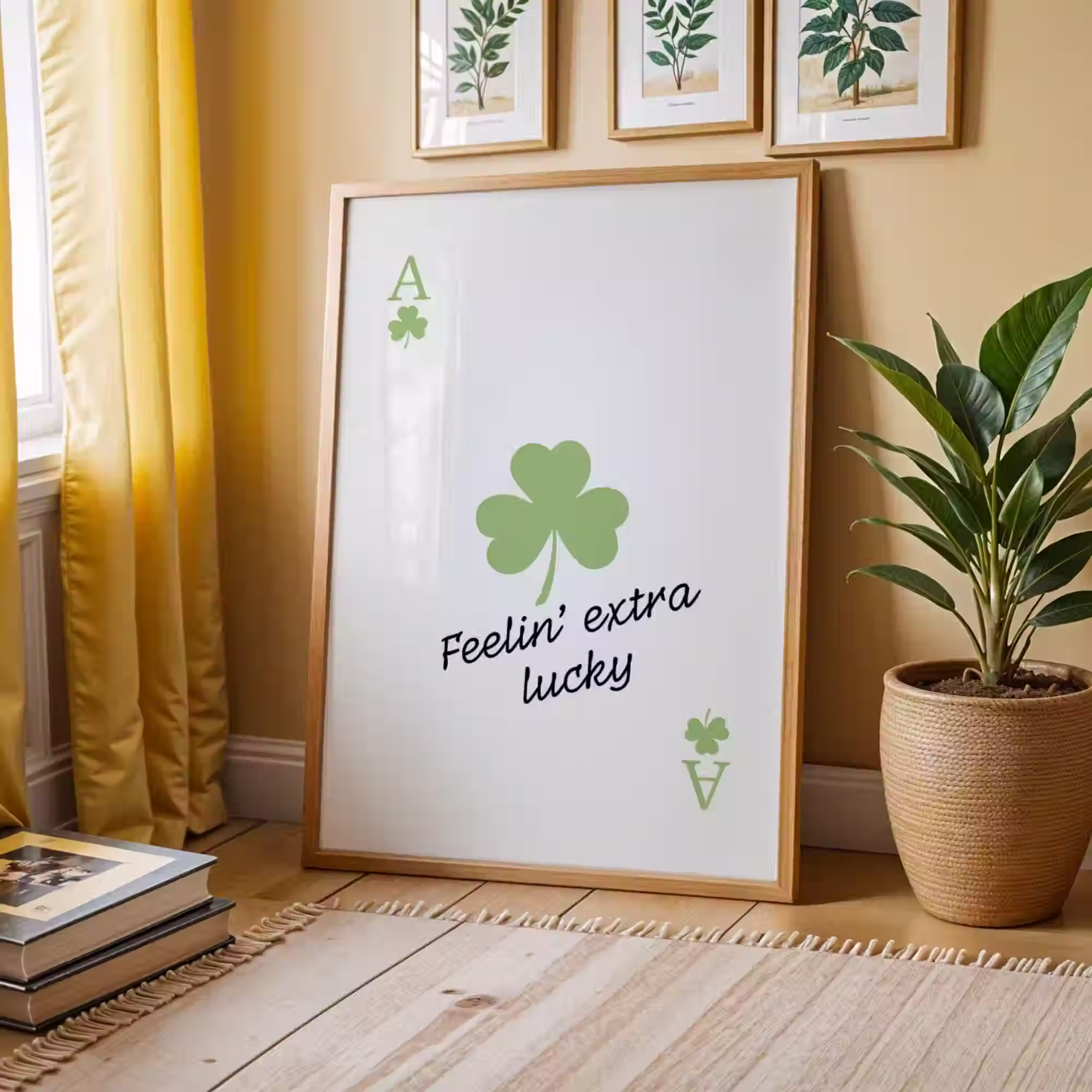 Trendy St Patricks Day Home Decor Apartment Decor Shamrock Wall Print Green Wall