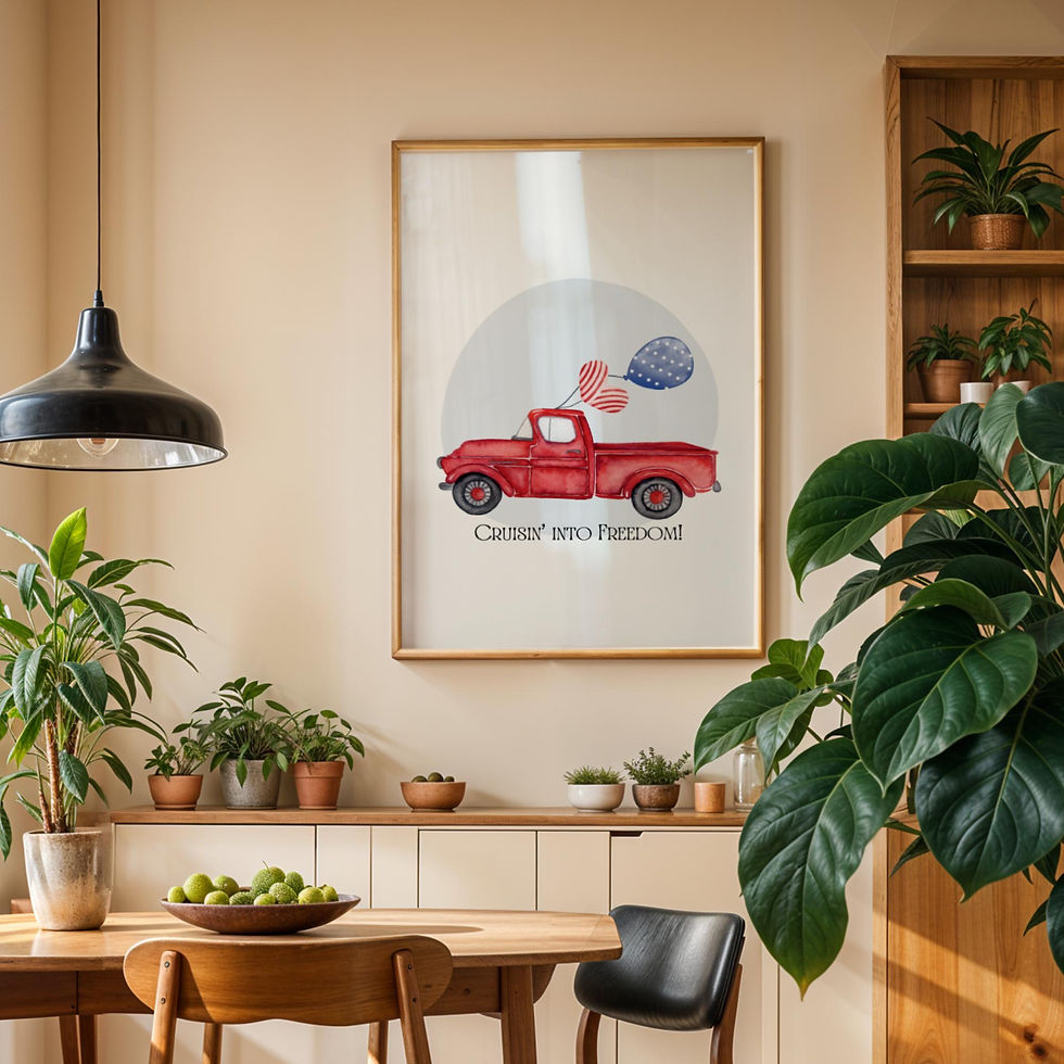 Thumbnail: Happy Fourth of July Print Set of 6 Gallery Wall Art 4th of July Red White Blu