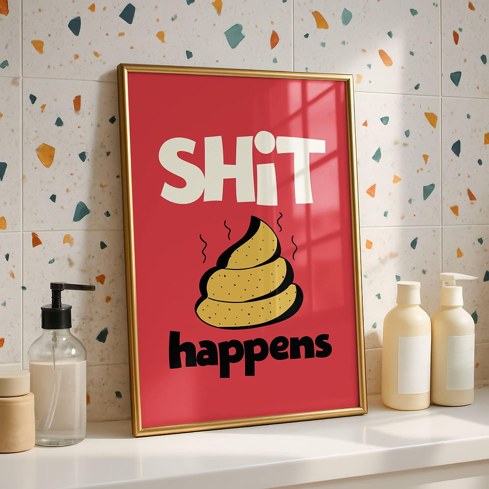 Shit Happens Dorm Bathroom Decor Trendy Wall Art College Bathroom Art