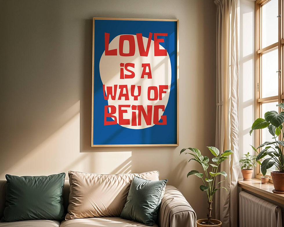 Thumbnail: Typography Poster Love Saying Modern Art Retro Poster Colorful Art Funky