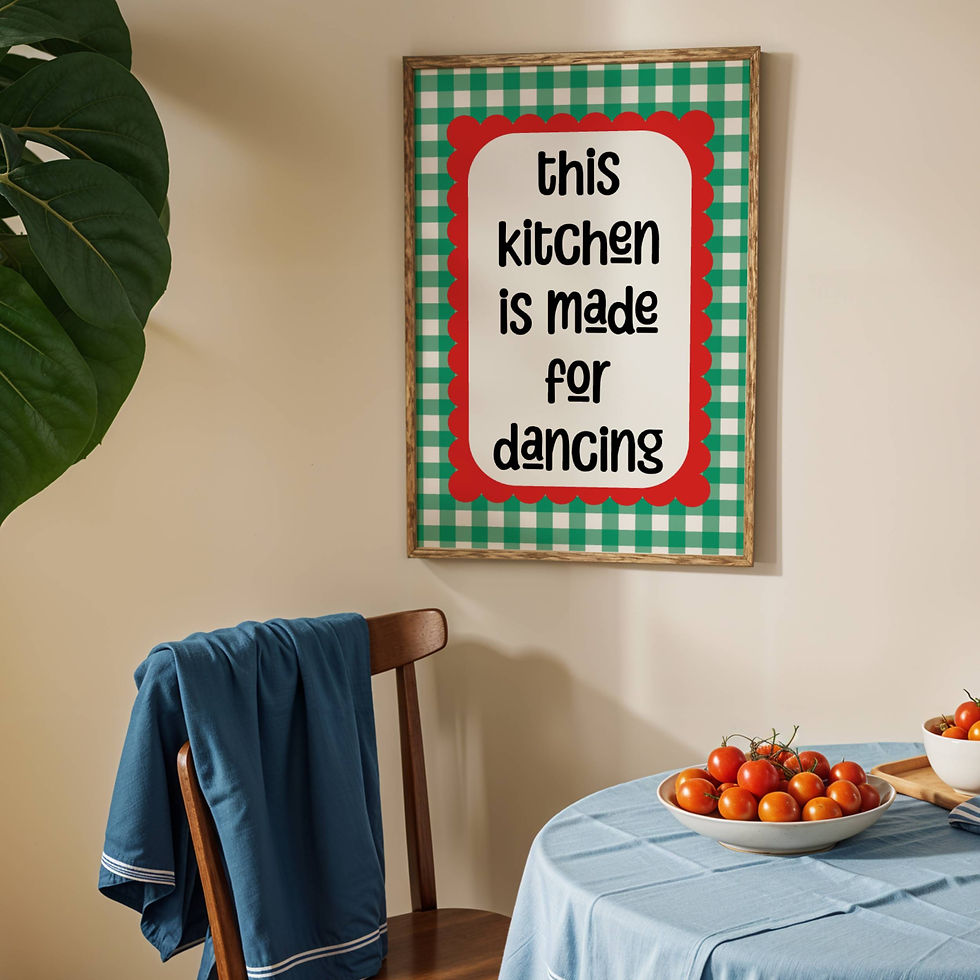 Thumbnail: Apartment Aesthetic Kitchen Decor Typography Poster Positive Kitchen Print Retro