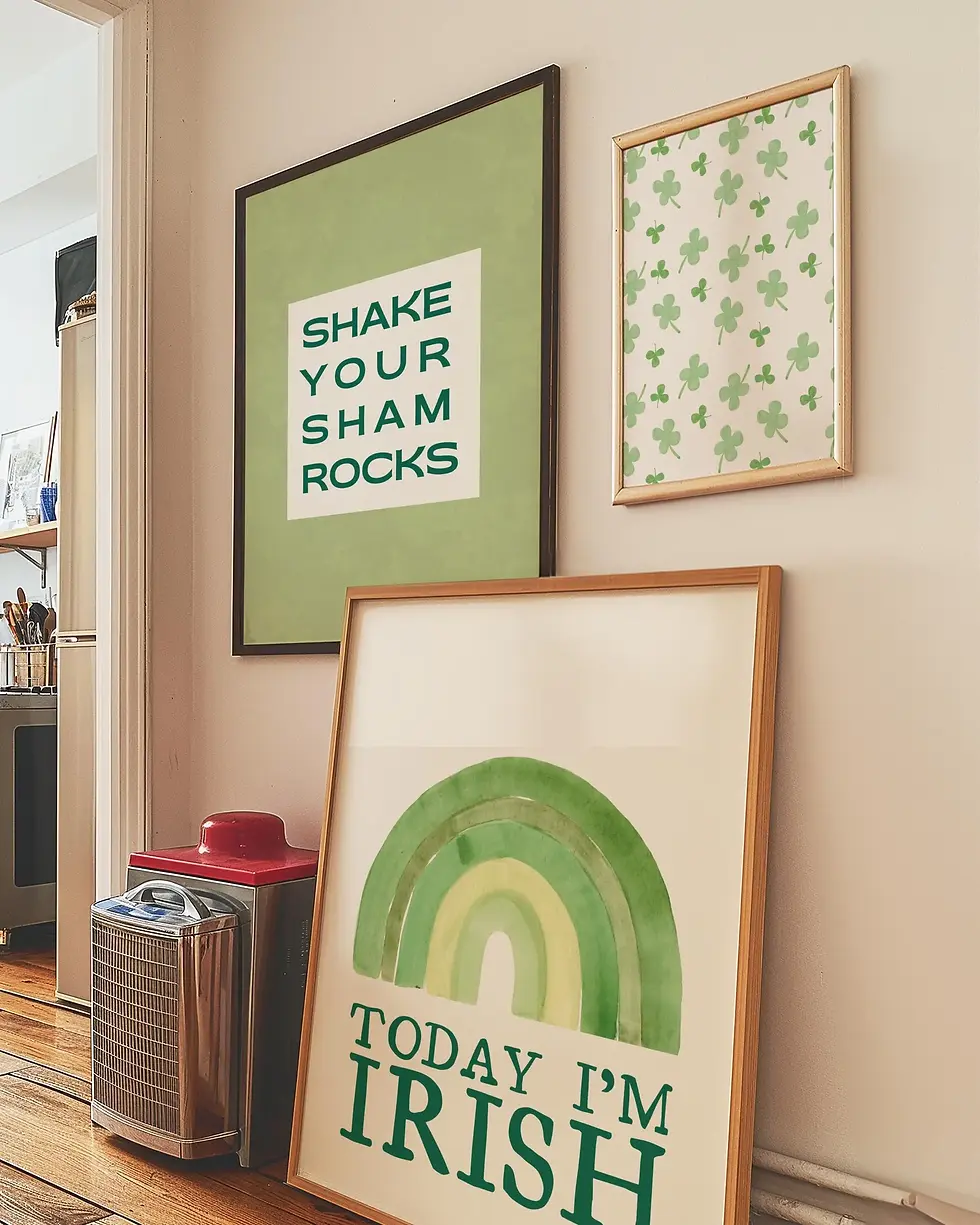Thumbnail: St Patricks Day Set of 6 Gallery Wall Art Green Aesthetics  Apartment Decor Dorm