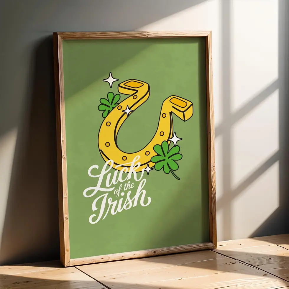 Thumbnail: Trendy Wall Art Print Saint Patricks Day Green Home Decor Shamrock Irish Decor