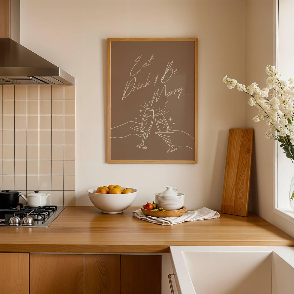 Thumbnail: Neutral Christmas Print Trendy Christmas Decoration Modern Holiday Decor