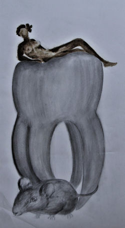 10x48 cm. Mixed material on paper, 2017.