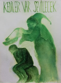 14,9x20 cm. Food colouring on paper, 2020.