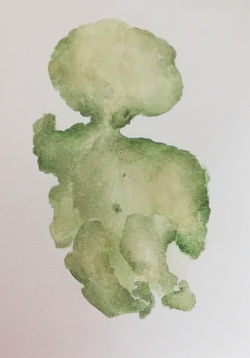 12x16,5 cm. Food colouring on paper, 2020.