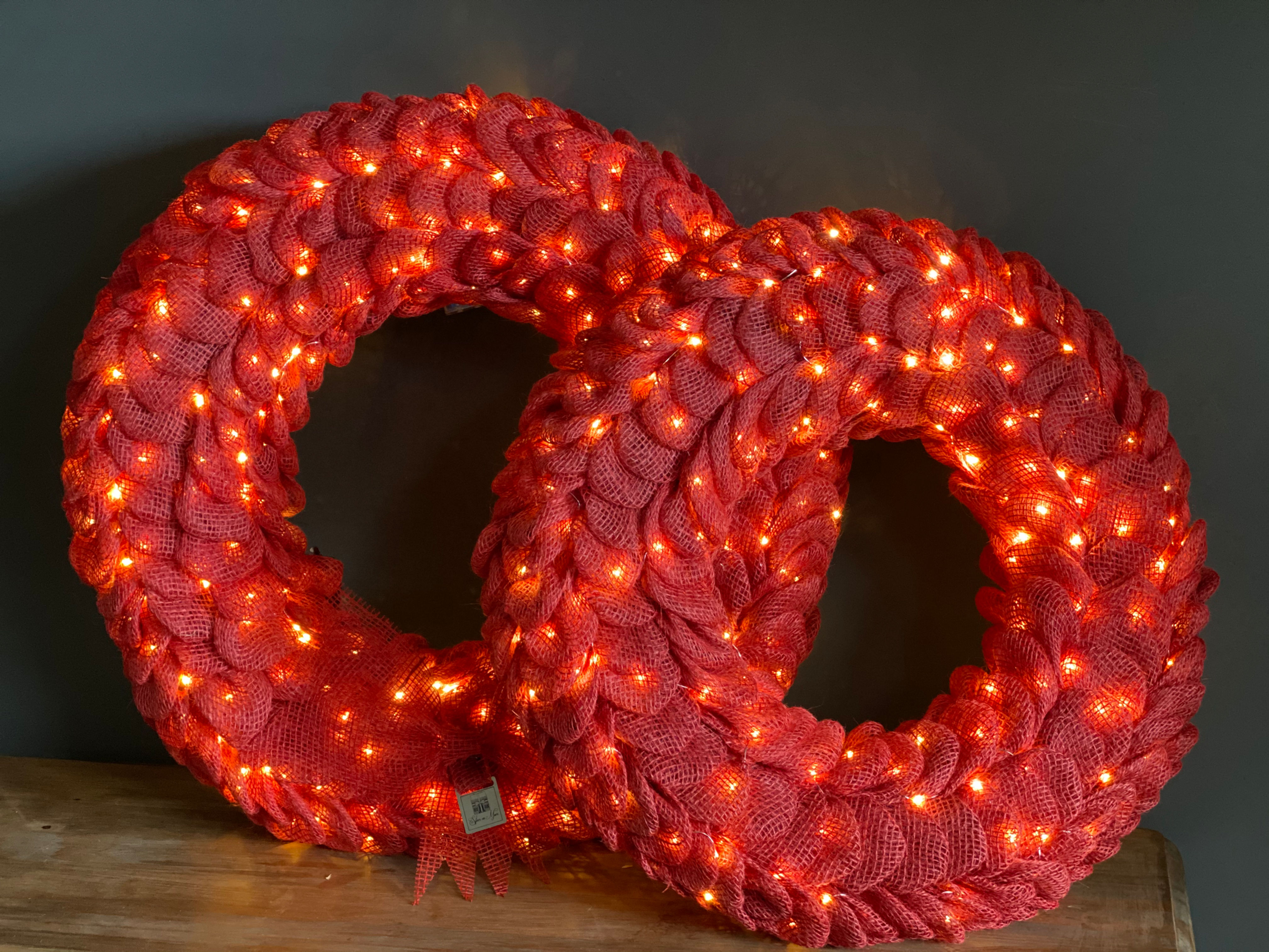 Jute Kerstkrans Red
