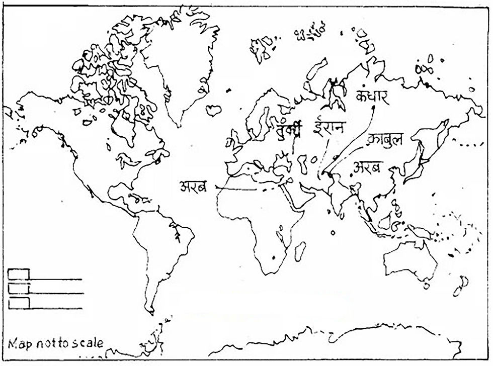 World map showing trade routes