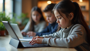 Student using tablet with student-centered learning tools