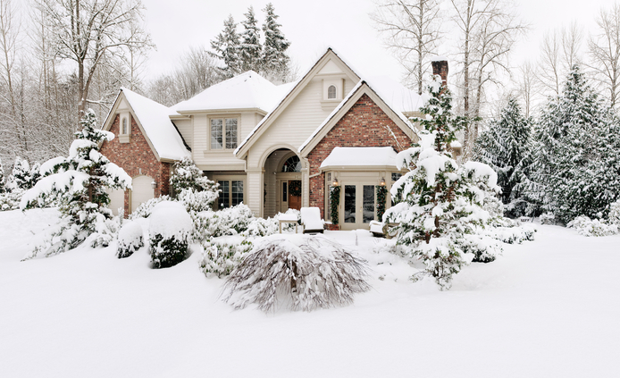 snowy house