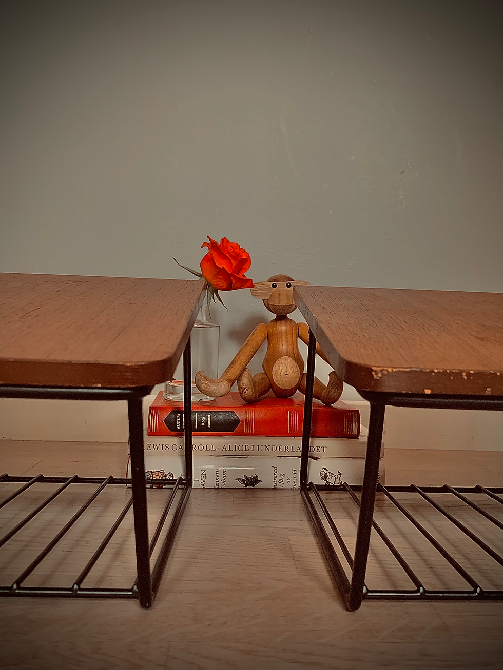 Miniatyrbild: Hyllor/vägghängda sängbord i teak och string 