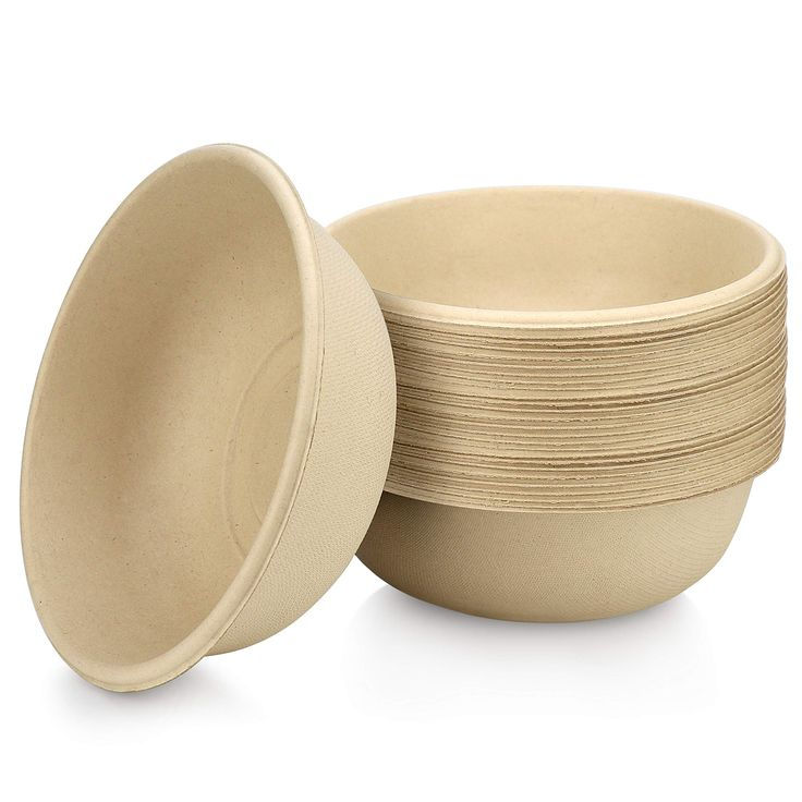 HeloGreen 24 oz_ 50 Count 100% Compostable Bowls – Paper Bowls, Eco Friendly Biodegradable