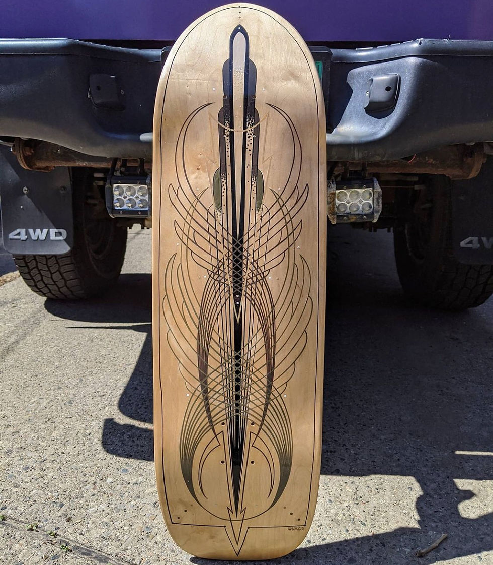 Pinstriped skateboard