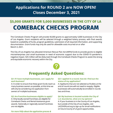 $5,000 grants for businesses: round 2 open until FRIDAY