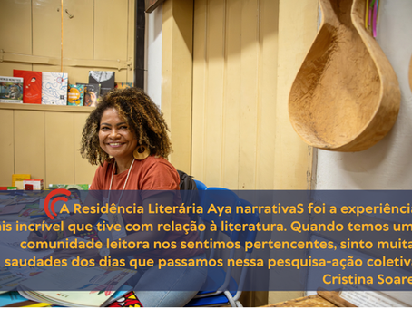 "A semana de formação da Residência Literária Aya narrativaS foi única, a melhor experiência da minha vida", Cristina Soares, mediadora de leitura