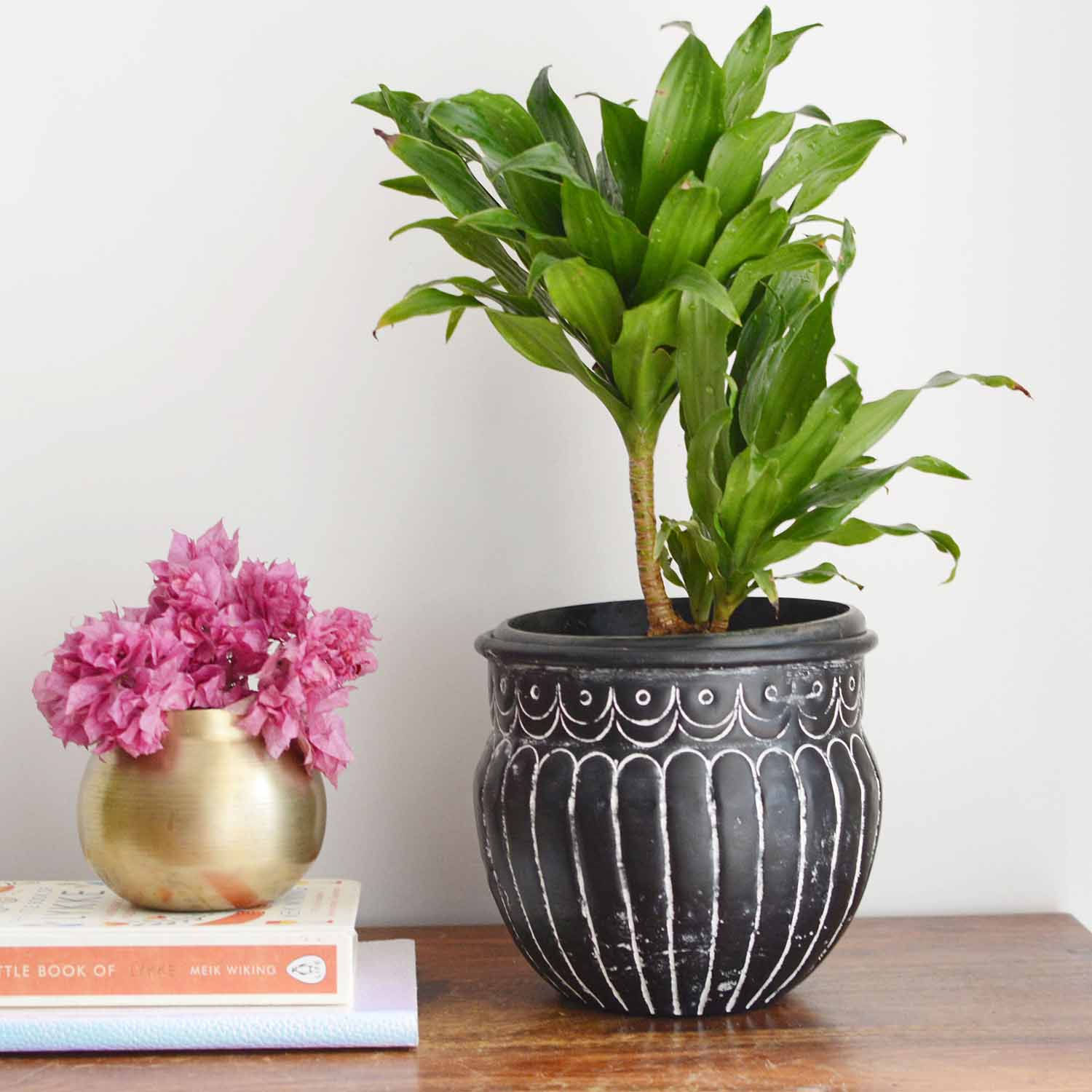 Arlo Vintage Black Hand-crafted Planter