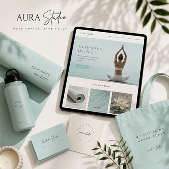 Aura Studio yoga wellness brand identity and content strategy by Boldery Toronto