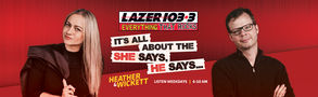 LAZER 103.3's Heather & Wickett bus wrap