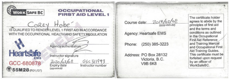 Corey First Aid 2020