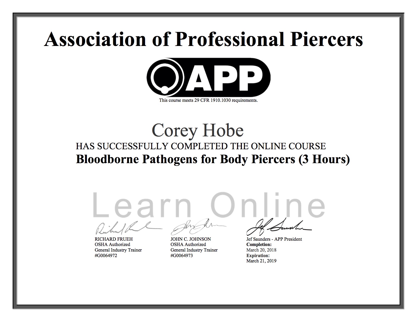 Corey BBP