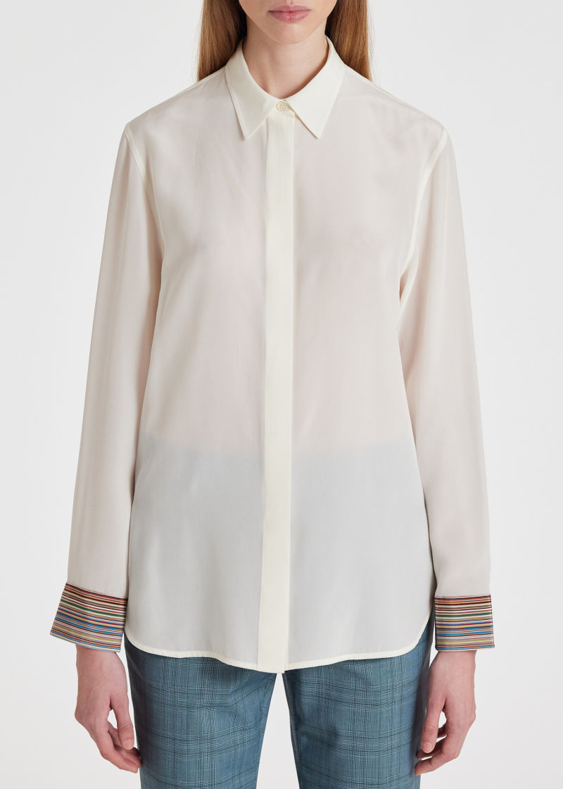 縮圖：Silk 'Signature Stripe' Cuff Shirt