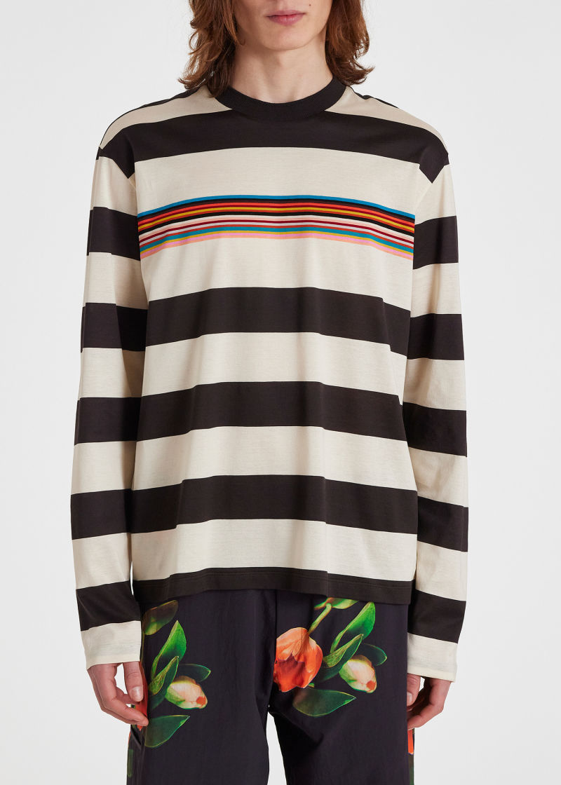 縮圖：Stripe Cotton Long-Sleeve T-Shirt
