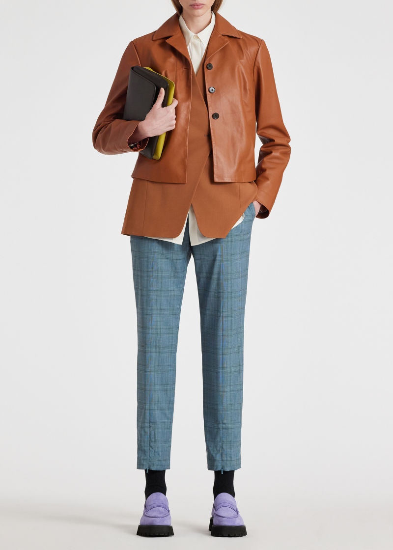 Stretch-Wool Check Pants