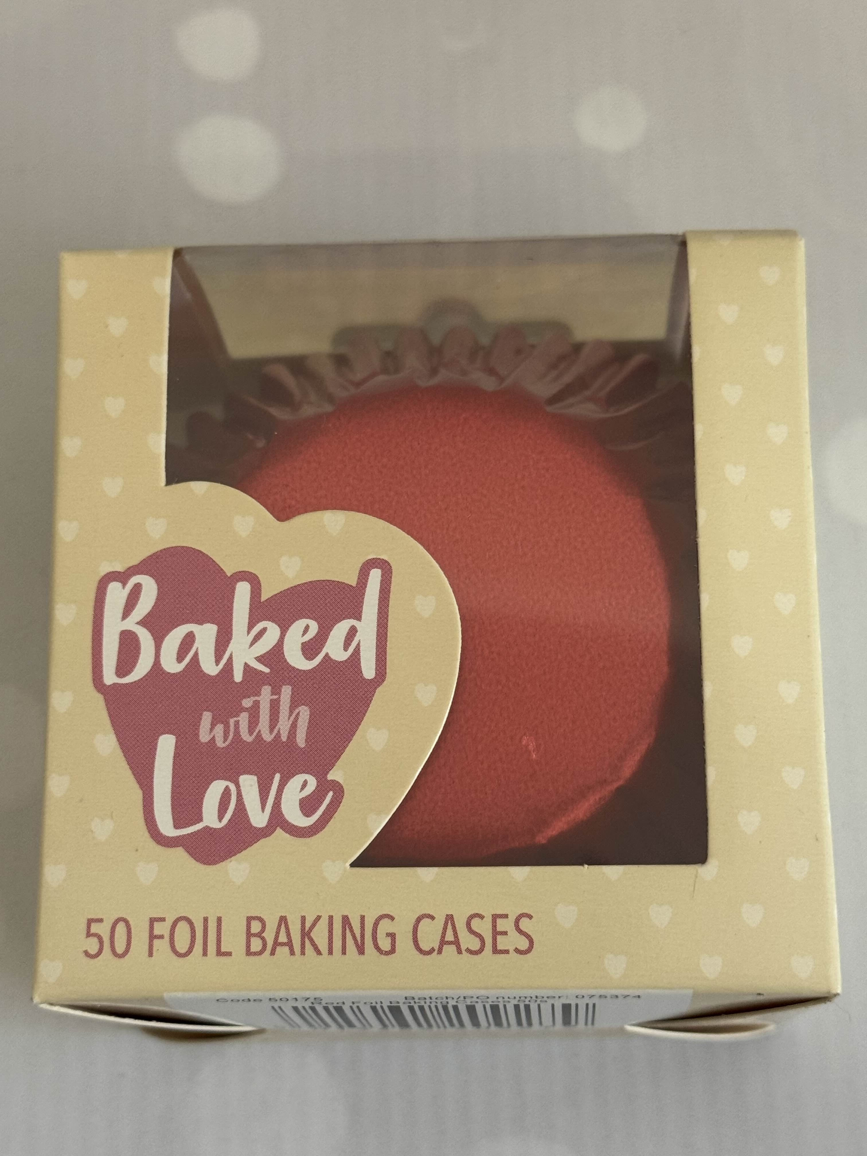 50x red foil baking cases