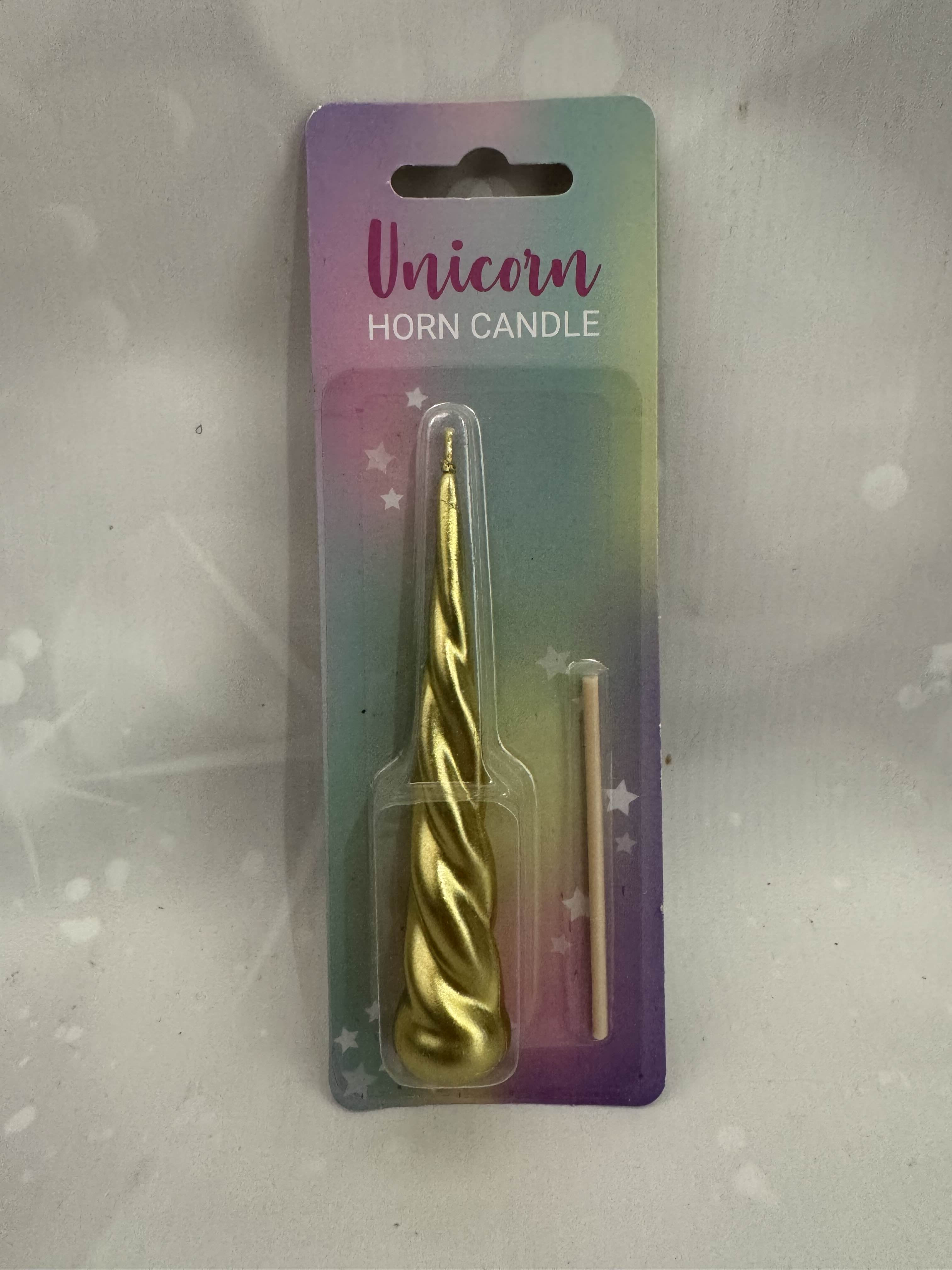 Unicorn horn candle