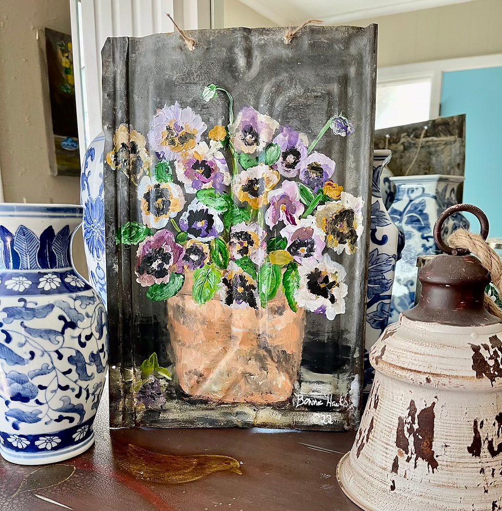 Thumbnail: Tin Roof Shingle Pansies