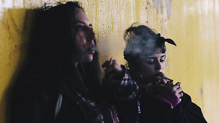 Young people smoking - representing addiction in young people