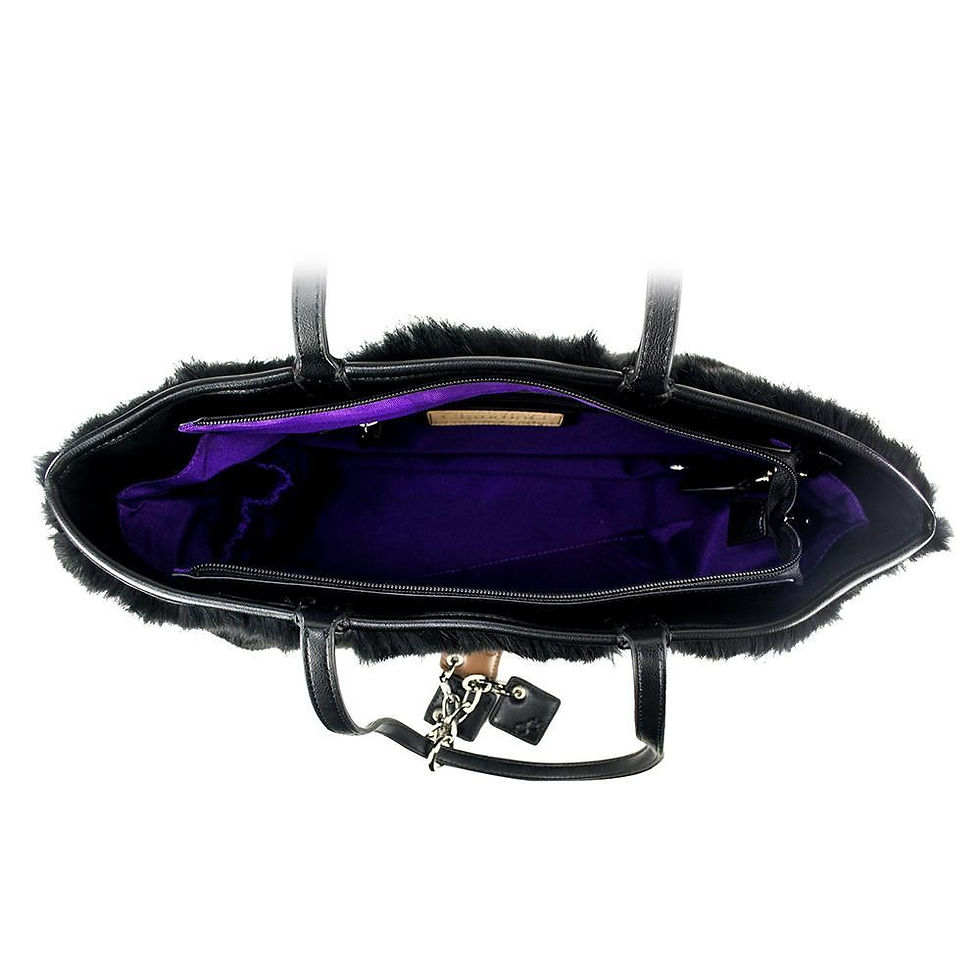 Thumbnail: Olivia Fur+Leather Handbag - Black