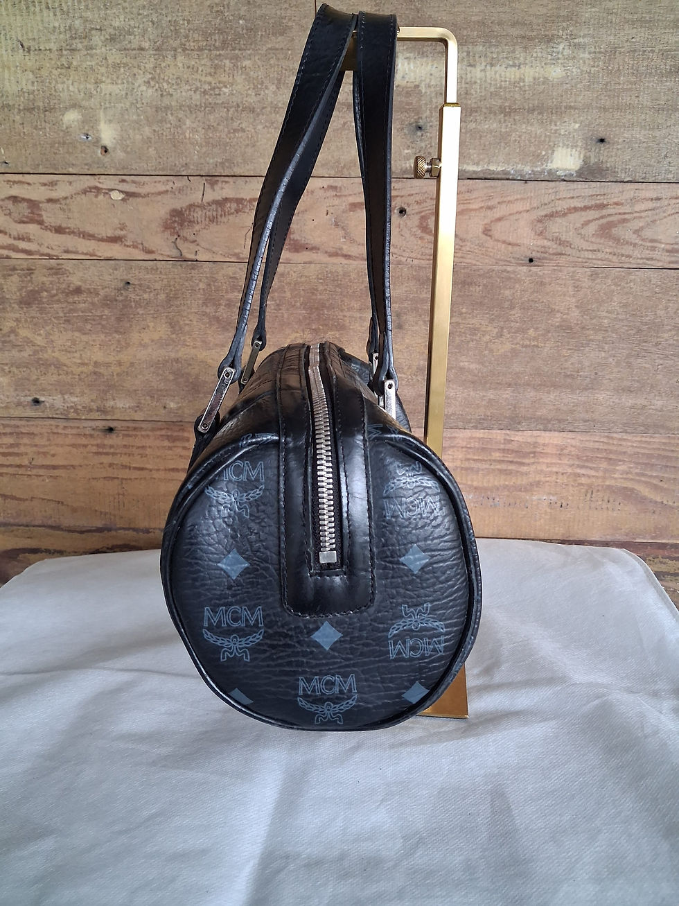 Thumbnail: MCM Visetos Cylindrical Barrel Bag