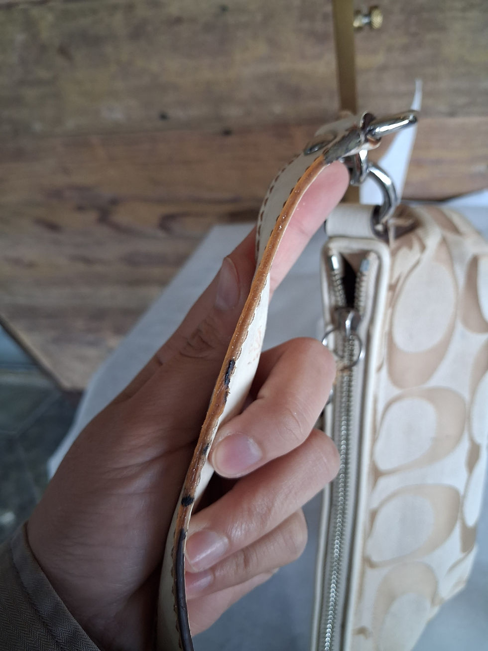 Thumbnail: Coach Signature Stripe Demi Shoulder Bag