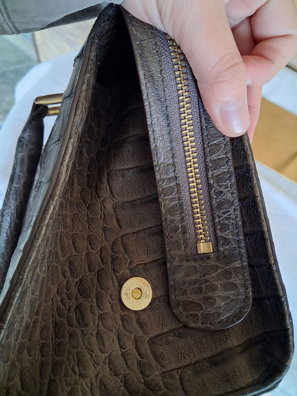 Thumbnail: Jean Louis Scherrer Croc-Embossed Italian Handbag