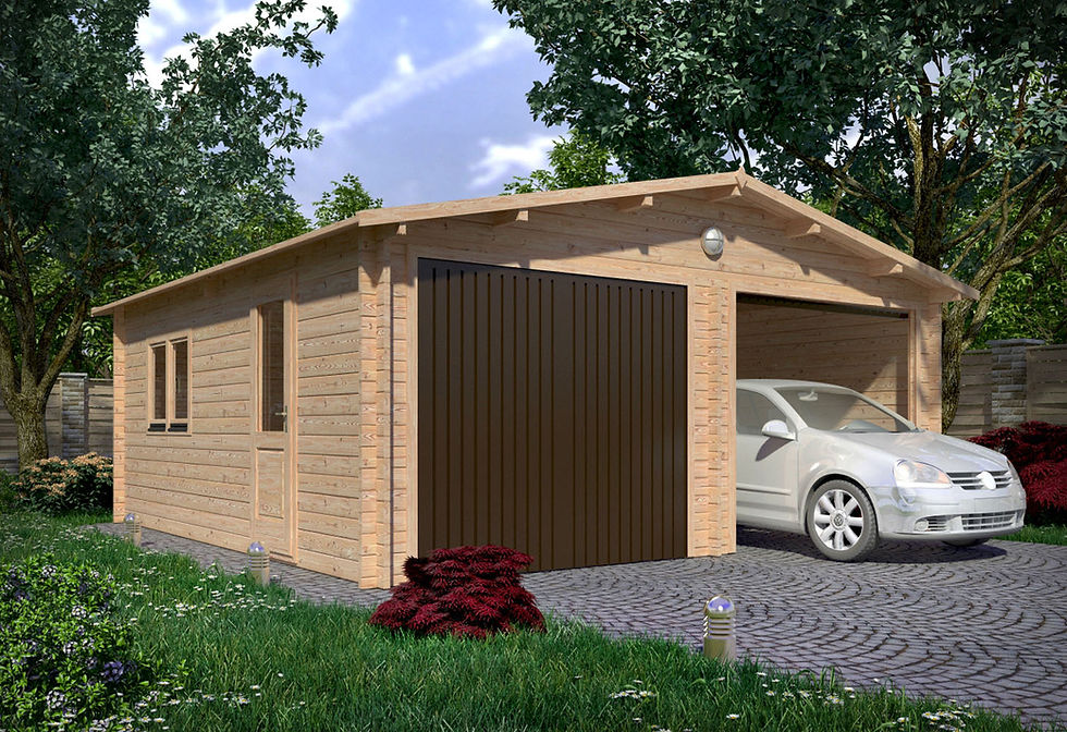 Miniaturbild: Garage J6sq 19.5 ft. x 19.5 ft. x 10 ft. Wood Log Garage