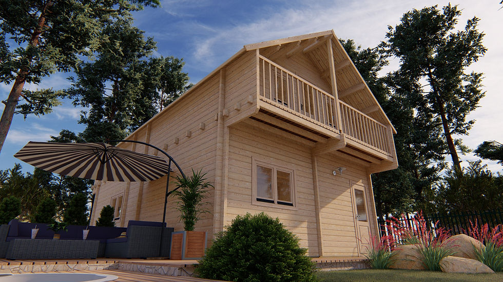 Miniaturbild: Verona J68 19 ft. x 29 ft. milled log timbers do it yourself building kit