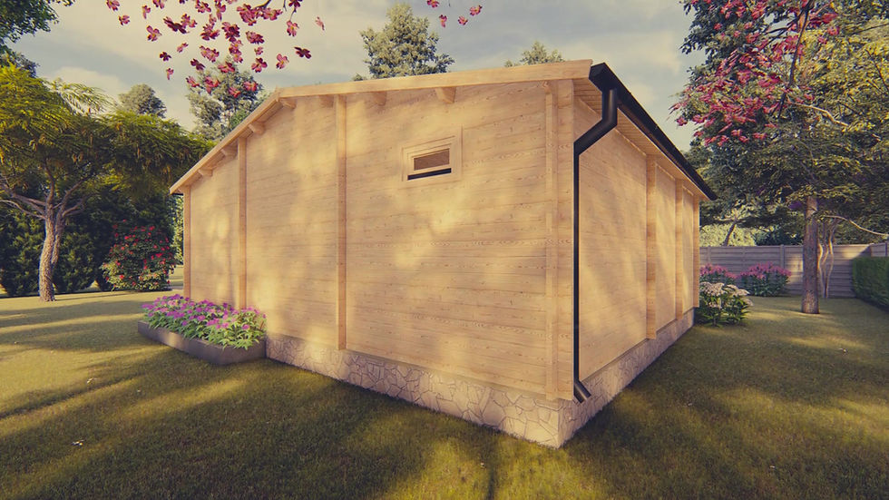 縮圖：Hakan J44b 22 ft. x 23 ft. with 14 ft. x 4 ft.  9 in. porch Log building kit