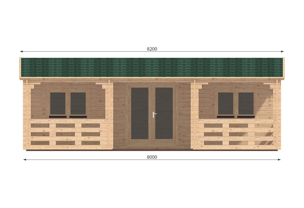 縮圖：Lama J44 26 ft. x 14 ft. with 26 ft. x 8 ft. porch Log Cabin Chalet building kit