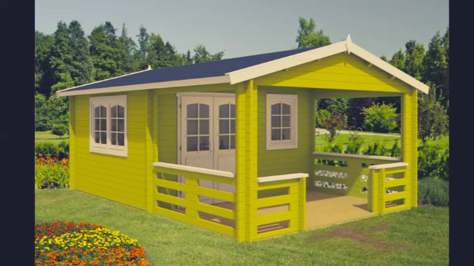 Thumbnail: 2 story log Garage J2  19.5 ft. x 19.5 ft. x 19.5 ft D.I.Y. Building kit