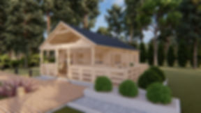 Gustav B44 19 ft. 6 in. x 26 ft. 2 in. multi room log building kit