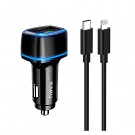Chargeur Voiture Kaku Type-C To Lightening Noir - KSC-540