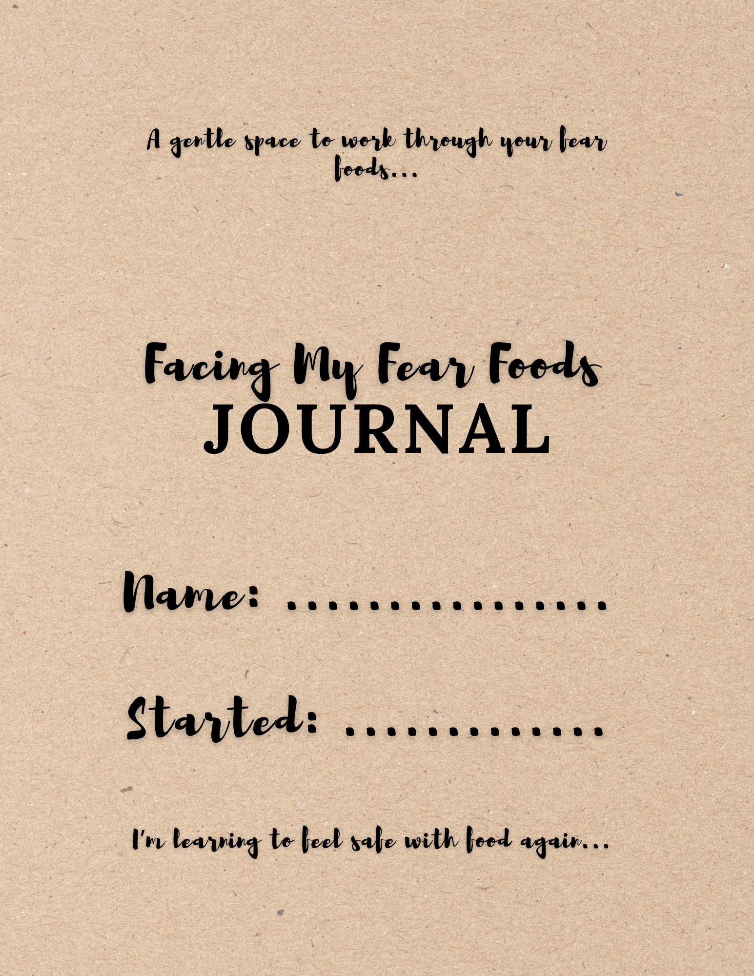 Facing My Fear Foods Journal - Digital